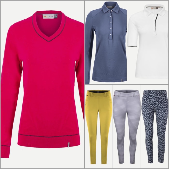 Kjus' offerings are light and bright, ranging from the Kick v-neck pullover to an assortment of Ice Light 7/8-length treggings.
